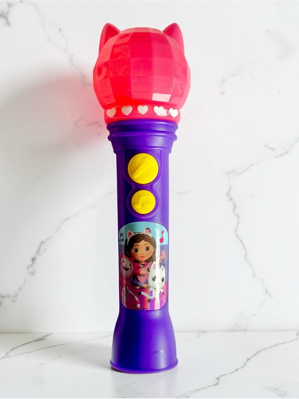 eKids Gabby’s Dollhouse Toy Karaoke Microphone for Kids, Includes Built-in Music